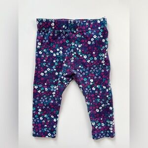 Joe Fresh Blue and Red Leggings with Playful Floral Design